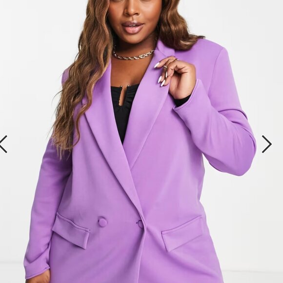 ASOS Curve Purple Blazer - Picture 1 of 13
